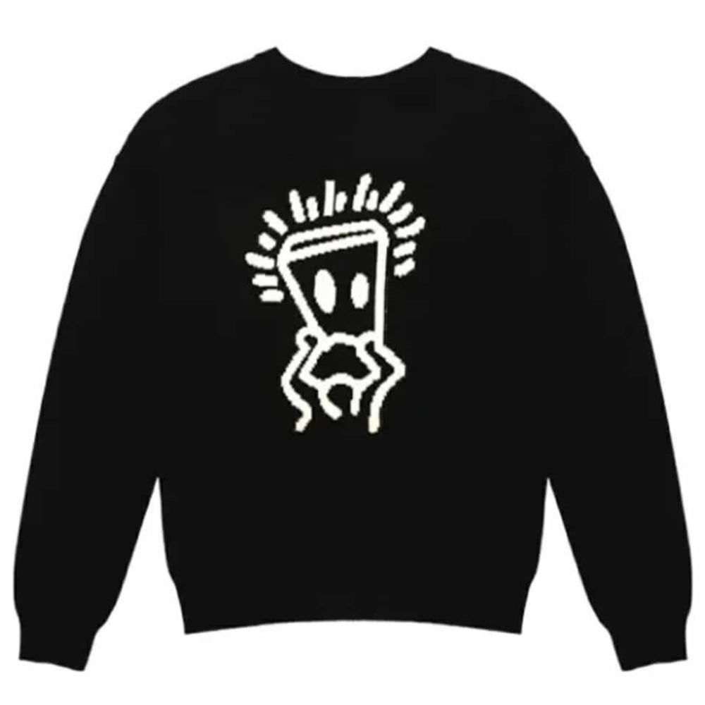 Dangerous PEOPLE Unisex - Black Graphic Crewneck Sweater